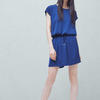 Mango china blue elastic waist dress blue product 0 896100914 normal